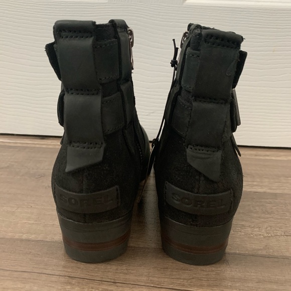 New Sorel Lolla Suede Leather Black Booties - Picture 9 of 13